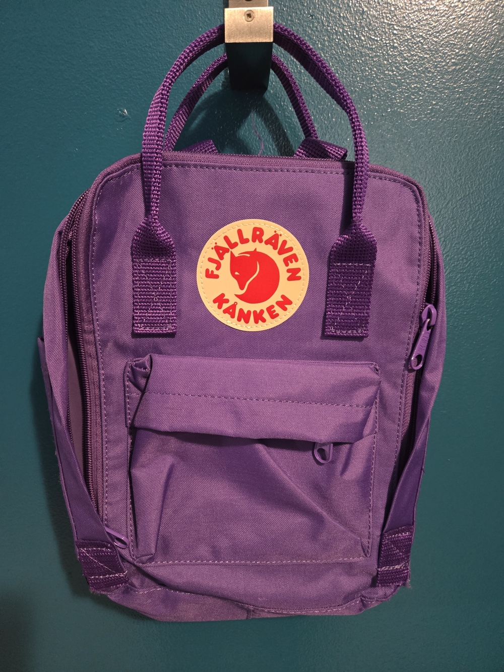 Fjallraven Kånken Mini Backpack - Purple with Red Logo